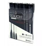 Touch Opaque Marker Akrilik Boyama Kalemi Siyah&Beyaz, 6 Adet