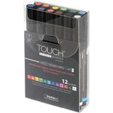 Touch Opaque Marker Su Bazlı Akrilik Boyama Markörü Kalemi Seti 12 Renk Fine Uç (0.8-1.3 Mm)