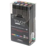 Touch Opaque Marker Su Bazlı Akrilik Boyama Markörü Kalemi Seti 15 Renk Fine Uç (0.8-1.3 Mm)