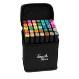 TOUCH SKETC 36 lı Çift Taraflı Art Marker Kalem boyama Seti Fırça Uçlu ve geniş uçlu çantalı ve standlı