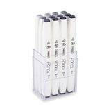 Touch Twin Brush Marker 12 Renk Set SOĞUK GRİ