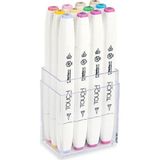 Touch Twin Brush Marker Fırça Uçlu Marker Seti 12 Renk Pastel Renkler