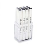 Touch Twin Brush Marker Fırça Uçlu Marker Seti 12 Renk SOĞUK GRİ