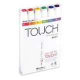 Touch Twin Brush Marker Fırça Uçlu Marker Seti 6 Renk ANA RENKLER