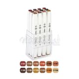 Touch Twın Brush Marker Set 12 Renk Ahşap Tonlar