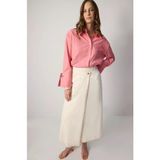 Touche Kruvaze Naturel Denim Etek Krem - 36