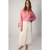 Touche Kruvaze Naturel Denim Etek Krem - 38