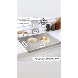 Touche Maison Art Paslanmaz Çelik Üst Kalite 2' Li Set Tezgah Koruyucu 40X50 cm ve Kesme Tahtası 20X30 cm - Gri