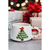 touchmughm El Yapımı Seramik Yılbaşı Ağacı Kupası, Seramik Fincan, Double Türk Kahvesi, Nescafe Fincanı Yeşil