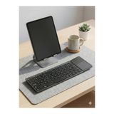 Touchpad'li 3'e Katlanabilir Bluetooth Klavye - Çoklu Cihaz Destekli Ultra İnce Seyahat Klavyesi Koyu Gri Tek Ebat