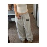 Toum 01 Number Baskılı Oversize Baggy Eşofman Altı