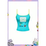 Toum Mavi Adventure Time BMO Askılı Crop