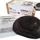 TOUPEE.TR DP7465 Bella Protez Saç, Erkekler için Protez Saç, Toupee for Men, Doğal dalgalı insan saçı, REMY Saç,%100 saç yoğunluklu, Saç Değiştirme Sistemi, peruk, Saç Protezi