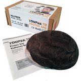 TOUPEE.TR DP7467 Hollywood Protez Saç, Erkekler için Protez Saç, Toupee for Men, Doğal dalgalı insan saçı, REMY Saç,%130 saç yoğunluklu, Saç Değiştirme Sistemi (#4 Orta Kahverengi, 8X10")