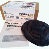 TOUPEE.TR MP7469 Q6 Protez Saç, Erkekler için Protez Saç, Toupee for Men, Doğal dalgalı insan saçı, REMY Saç,%130 saç yoğunluklu, Saç Değiştirme Sistemi, peruk, CE RoHS (#2 En Koyu Kahverengi, 6x8")