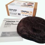 TOUPEE.TR MP7473 Monofilament Protez Saç, Erkekler için Protez Saç, Toupee for Men, Doğal dalgalı insan saçı, REMY Saç,%130 saç yoğunluklu, Saç Değiştirme Sistemi, peruk (#4 Orta Kahverengi, 8x10")