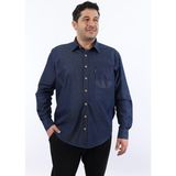 Tousus Büyük Beden Lacivert Kot Erkek Gömlek BTL-3030-TSS - 3XL
