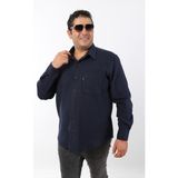 Tousus Büyük Beden Lacivert Polar Oduncu Erkek Gömlek Regular Kesim Kış Stil 6XL