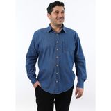 Tousus Büyük Beden Mavi Kot Erkek Gömlek BTL-3031-TSS - 5XL