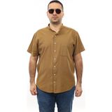 Tousus Erkek Büyük Beden Camel Pamuk Hakim Yaka Cepli Kısa Kol Gömlek KK-8011-TSS - 3XL