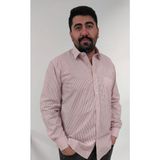 Tousus Regular Fit Çizgili Erkek Gömlek - XL - Bordo