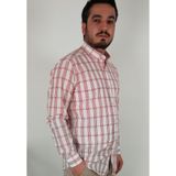 Tousus Slim Fit Ekose Bordo Erkek Gömlek - 2XL