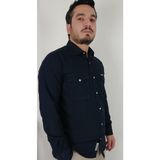 Tousus Slim Fit İndigo Oxford Erkek Gömlek - XL - Lacivert