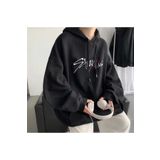 Touz Moda Stray Kids Siyah Kapüşonlu Oversize Hoodie Kadın Sweatshirt