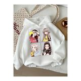 Touz Moda Young BlackPink 3 iplik Kalın Kapüşonlu Sweatshirt