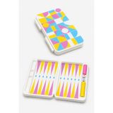 Tovo Craft Mini Boy Tavla 25,5x22 cm Seyahat Tavlası Geometrik Desenli Çanta Tipi – Pembe Sarı