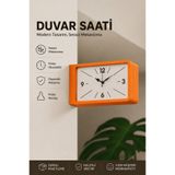 Tovo Craft Modern Dikdörtgen Çift Taraflı Duvar Saati – Sessiz Mekanizmalı Dekoratif Köşe Saati
