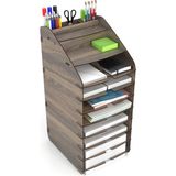Tower Ofis Masaüstü Organizer 10 Kat Letter A4 Evrak Rafı (Ceviz)
