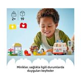 Town Ambulans ve Sürücü 10447 – 2 Yaş ve Üzeri Kız ve Erkek Çocuklar Için Eğitici Hediye Fikri, Kız ve Sürücü Figürleri ile 1 Oyuncak Ambulans Içeren Yaratıcı Oyuncak Yapım Seti (19 Parça) - standart