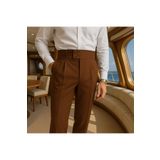 town walker Erkek Italyan Kesim Kumaş Pantolon Bel Düğmeli Old Money tarz