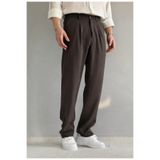 town walker Erkek Old Money Modal Kumaş Rahat Kalıp Baggy Kumaş Pantolon