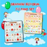 Tox 2 Set - 54 Parça Tox Sıradakini Biliyorum Yaz ve Kış Keçe Cırtlı Duvar Panoları , Eğitici Oyuncak - Renkli