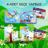 Tox 4 Set - 48 Parça Tekne Helikopter ve Zürafa 3+ Keçe Yapboz
