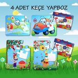 Tox 4 Set - 48 Parça Uçak Araba ve Elmacı Ayı 3+ Keçe Yapboz