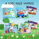 Tox 4 Set - 48 Parça Uçak Araba ve Gökkuşağı 3+ Keçe Yapboz