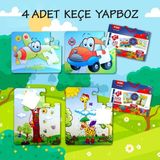 Tox 4 Set - 48 Parça Uçak Araba ve Zürafa 3+ Keçe Yapboz