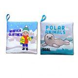 Tox E125 E124 2 Kitap Tox İngilizce Kutup Hayvanları ve Kışlık Giysiler Kumaş Sessiz Kitap Eğitici Oyuncak