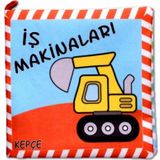 Tox İş Makineları Kumaş Sessiz Kitap T048 - Bez Kitap , Eğitici Oyuncak ,Yumuşak ve Hışırtılı