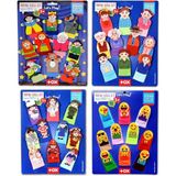 Tox T225 T106 T751 T761 Masal Kahramanları Aile Bireyleri Meslekler ve Emojiler 4 Set 40 Parça Parmak Kukla