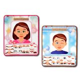 TOX TOYS 2 Set - 42 Parça Kız ve Erkek Duyguları Öğreniyorum Keçe Cırtlı Duvar Panoları, Eğitici Oyuncak