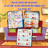 TOX TOYS 3 Set - 87 Parça Az - Çok, Büyük - Küçük Meyve ve Sıradakini Biliyorum Oyunu Keçe Cırtlı Duvar Panoları, Eğitici Oyuncak