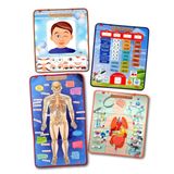 TOX TOYS 4 Set 127 Parça İskelet, İç Organlar Sistemi, Takvim ve Duyguları Öğreniyorum Keçe Cırtlı Duvar Panoları, Eğitici Oyuncak