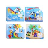 TOX TOYS 4 Set - 48 Parça Tekne, Helikopter ve Gökkuşağı 3+ Keçe Yapboz - 3 Yaş Puzzle T005 T042