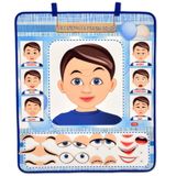 TOX TOYS İngilizce Duyguları Öğreniyorum Keçe Cırtlı Duvar Panosu (Erkek), Eğitici Oyuncak