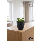 ToXA 0.65lt Ø11.5x10cm Baklava Desenli Tabaklı Küçük Boy Dekoratif Plastik Saksı Yakamoz No1 Antrasit