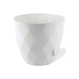 ToXA 0.65lt Ø11.5x10cm Baklava Desenli Tabaklı Küçük Boy Dekoratif Plastik Saksı Yakamoz No1 Beyaz